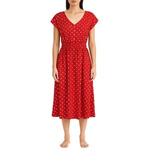 INDIGO ROSE Womens Dress Size M Red White Polka Dot Casual‎ Vintage-Inspired